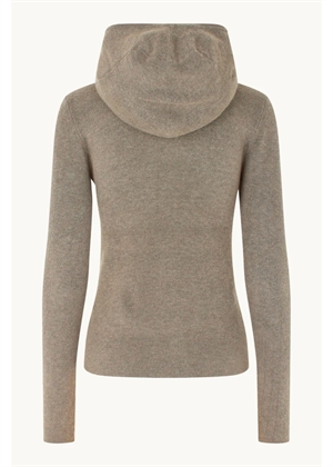 Alanis hood knit Light Mocha Oval Square 